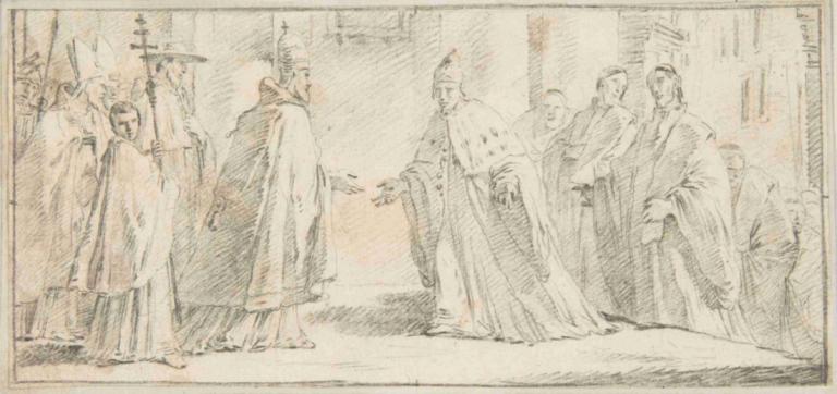 Meeting Between a Pope and Doge,Encuentro entre un Papa y un Dux,Giovanni Battista Tiepolo