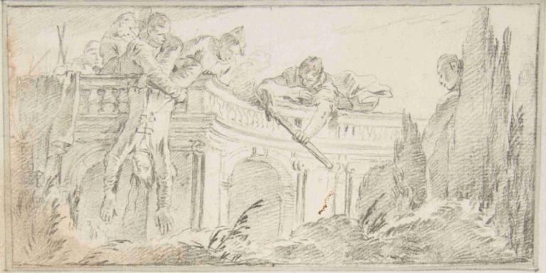 Scene of Men Disposing of Corpse in a Garden,ฉากที่ผู้ชายจัดการกับร่างกายในสวน,Giovanni Battista Tiepolo