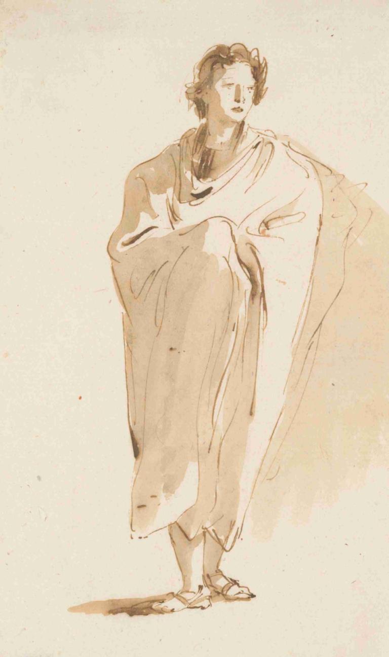 Standing Figure of a Youth,Figura de pie de un joven,Giovanni Battista Tiepolo,Bosquejo,Bosquejo, 1 chico