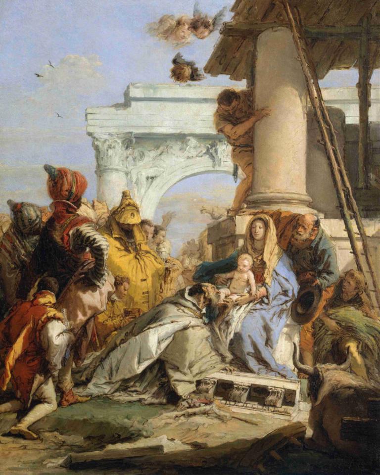 The Adoration of the Magi,Adoración de los Reyes Magos,Giovanni Battista Tiepolo,Pintura al óleo