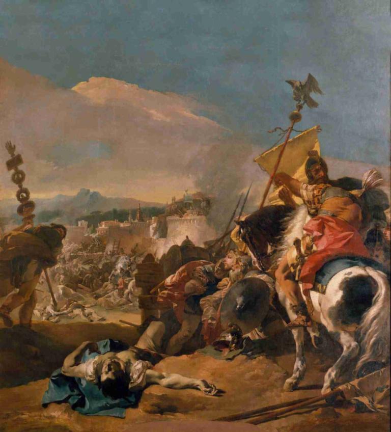 The Capture of Carthage,La toma de Cartago,Giovanni Battista Tiepolo,Pintura al óleo,Pintura al óleo