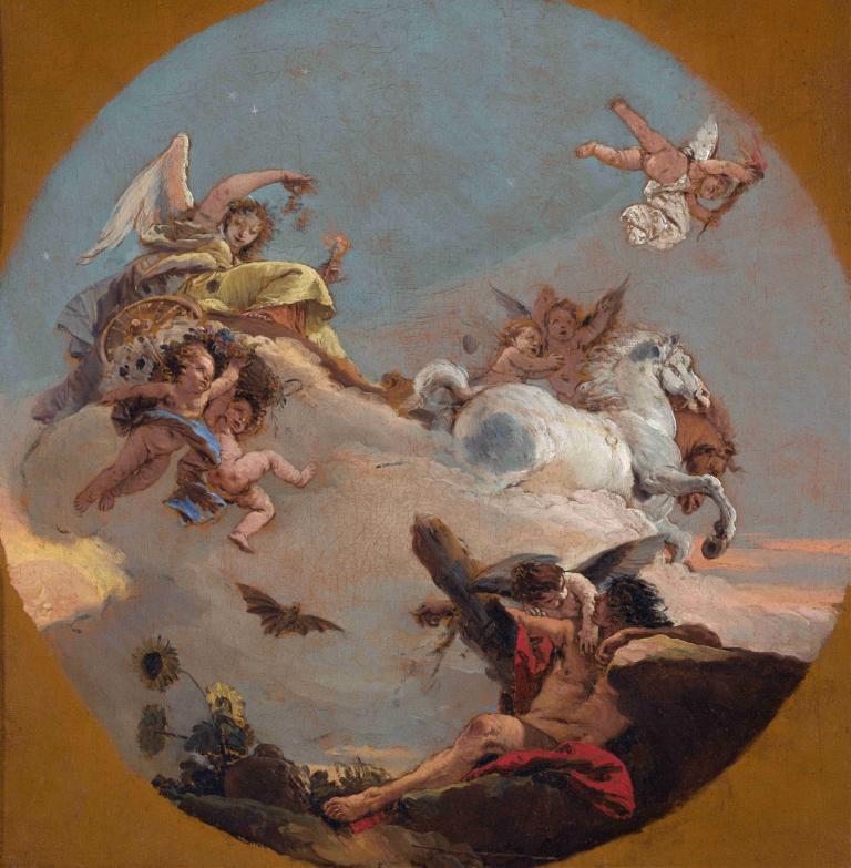 The Chariot of Aurora,El carro de Aurora,Giovanni Battista Tiepolo,Pintura al óleo,Pintura al óleo