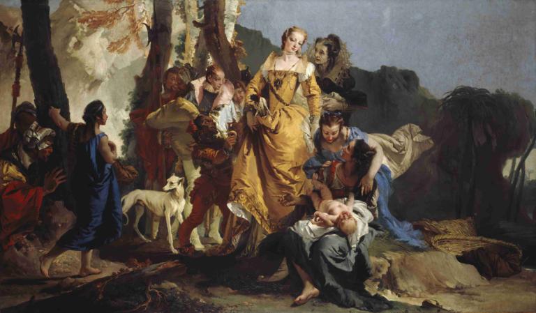 The Finding Of Moses,El hallazgo de Moisés,Giovanni Battista Tiepolo,Pintura al óleo,Pintura al óleo