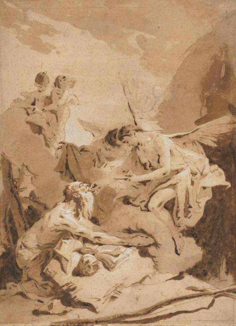 The Last Communion of St. Jerome,La última comunión de San Jerónimo,Giovanni Battista Tiepolo,Bosquejo