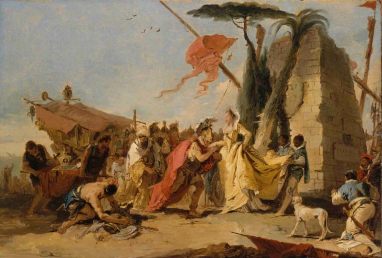 The Meeting of Antony and Cleopatra,Spotkanie Antoniusza i Kleopatry,Giovanni Battista Tiepolo,Obraz olejny