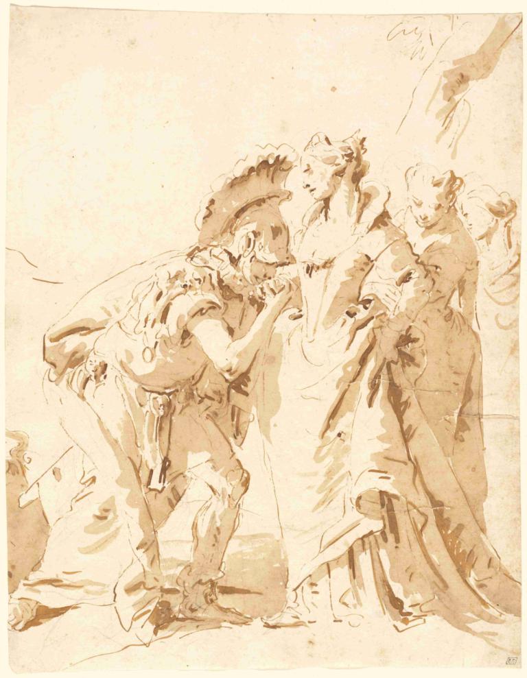 The Meeting of Antony and Cleopatra,Mødet mellem Antony og Cleopatra,Giovanni Battista Tiepolo,Skitse,Skitse