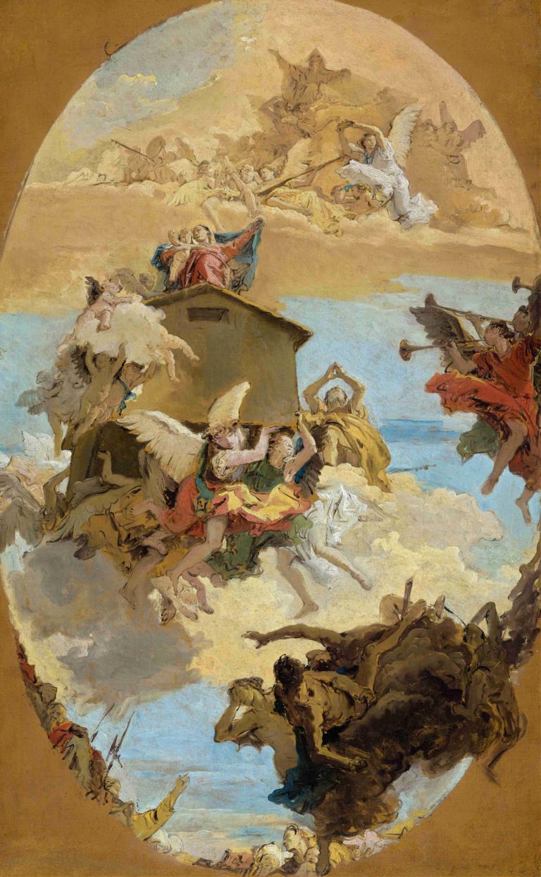 The Miracle of the Holy House of Loreto,Cud Świętego Domu w Loreto,Giovanni Battista Tiepolo,Obraz olejny