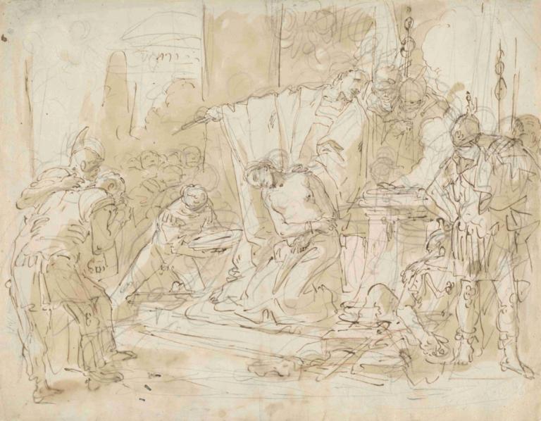 The Sacrifice of Iphigenia,Sacrificiul lui Iphigenia,Giovanni Battista Tiepolo,Schiță,Schiță, 6+ baieti