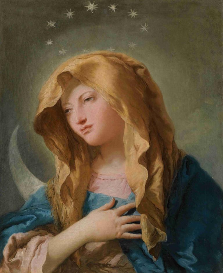 The Virgin Immaculate,Niepokalana Dziewica,Giovanni Battista Tiepolo,Obraz olejny,Obraz olejny, 1 dziewczyna