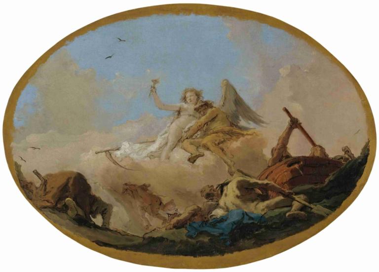 Time Discovering Truth,Czas odkrywania prawdy,Giovanni Battista Tiepolo,Obraz olejny,Obraz olejny