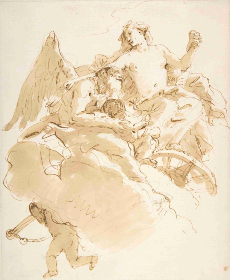 Venus Entrusting an Infant to Time,Venus overlader et spædbarn til tiden,Giovanni Battista Tiepolo,Skitse