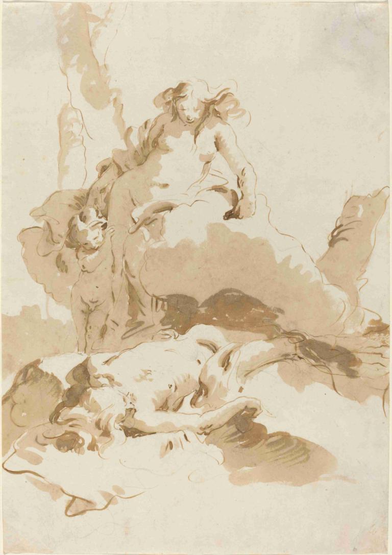 Venus and Cupid Discovering the Body of Adonis,Venus og Amor opdager Adonis krop,Giovanni Battista Tiepolo