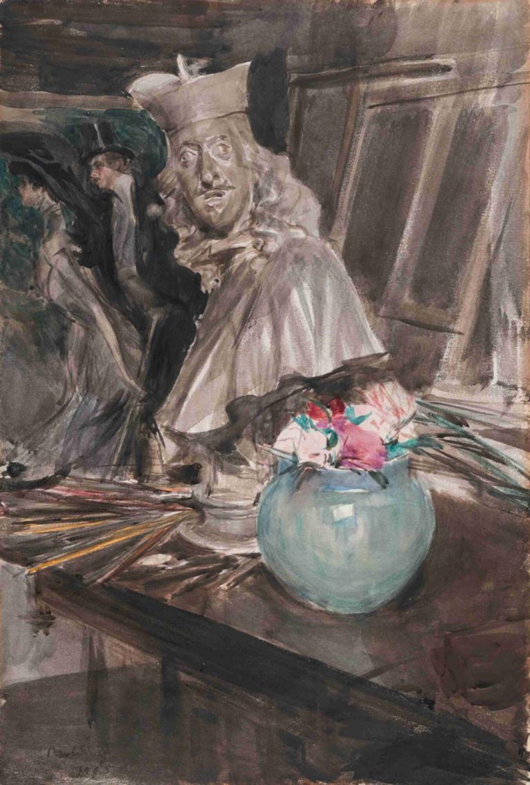 A Corner Of The Artist's Studio With A Bust Of Leopoldo De Medici,Giovanni Boldini,Oil Painting,Oil Painting