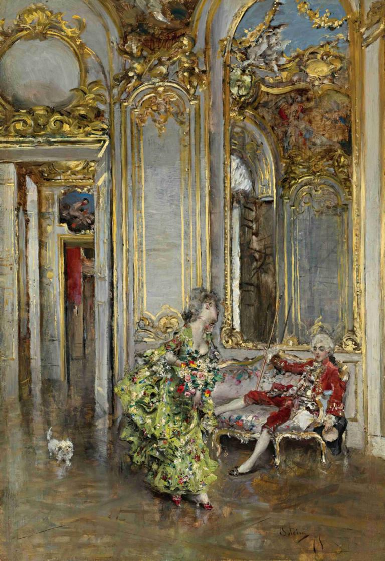 A friend of the marquis,Markizov prijatelj,Giovanni Boldini,Oljna slika,Oljna slika, sedenje, blond lasje