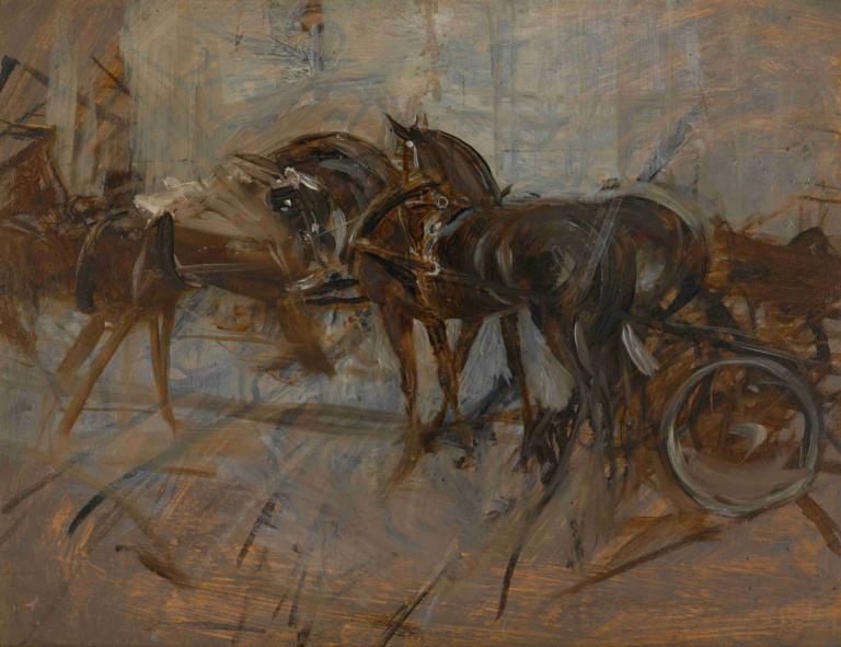 Caleche,Giovanni Boldini,Oil Painting,Oil Painting, no humans, indoors, traditional media, solo