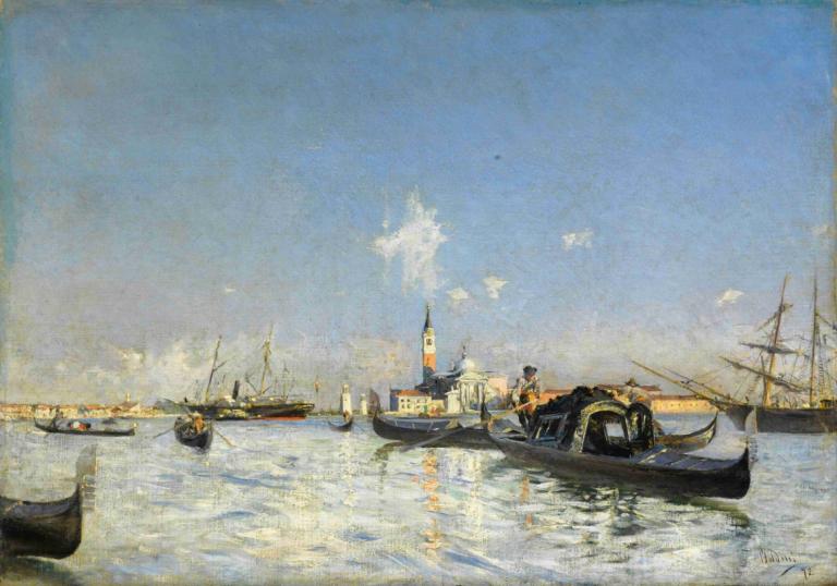 L'isola Di San Giorgio A Venezia,베니스의 산 조르지오 섬,Giovanni Boldini,지오바니 볼디니,오일 페인팅,오일 페인팅, 선박, 전통 미디어, 회화 (중)