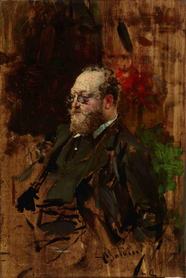 Portrait of Ferdynand Bryndza,Giovanni Boldini,Oil Painting,Oil Painting, 1boy, male focus, solo, necktie