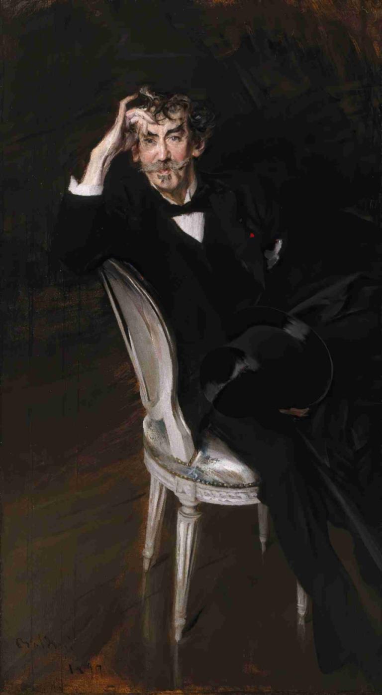 Portrait of James Mcneill Whistler,Retrato de James Mcneill Whistler,Giovanni Boldini,Pintura al óleo