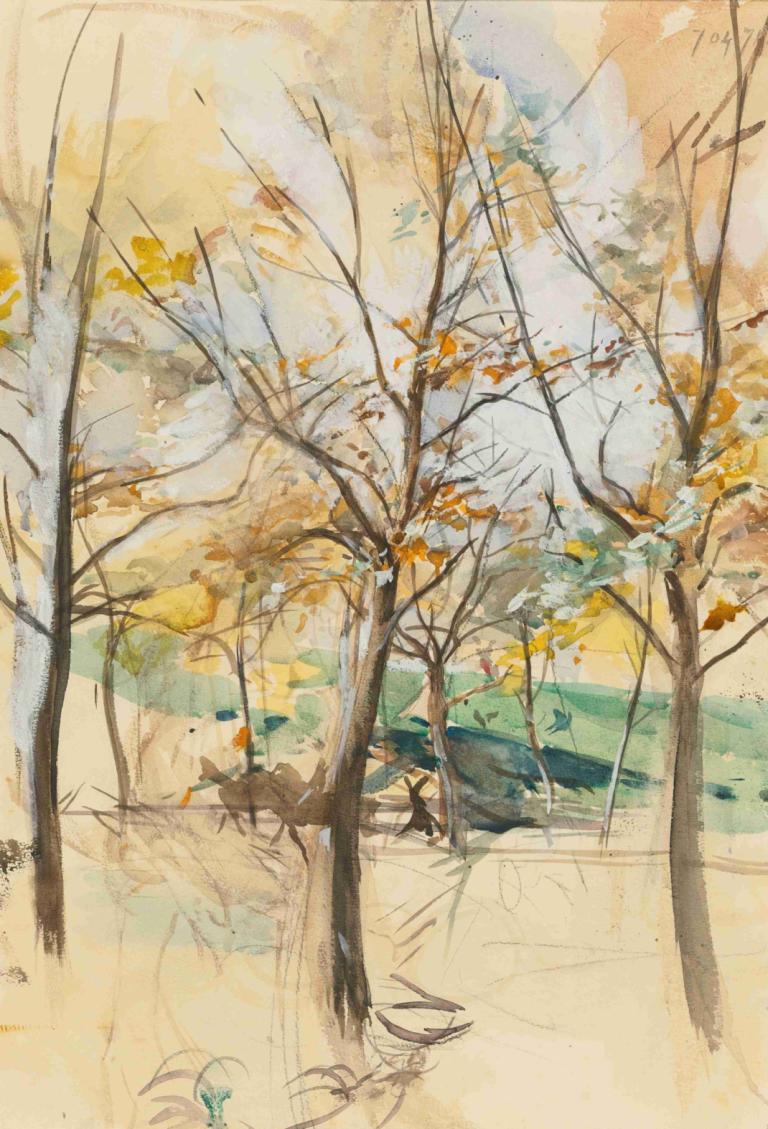 Trees In The Bois De Boulogne,ブローニュの森の木々,Giovanni Boldini,ジョバンニ・ボルディーニ,油絵,油絵, 木, 屋外, 景色, 従来のメディア, 人間がいない, 自然