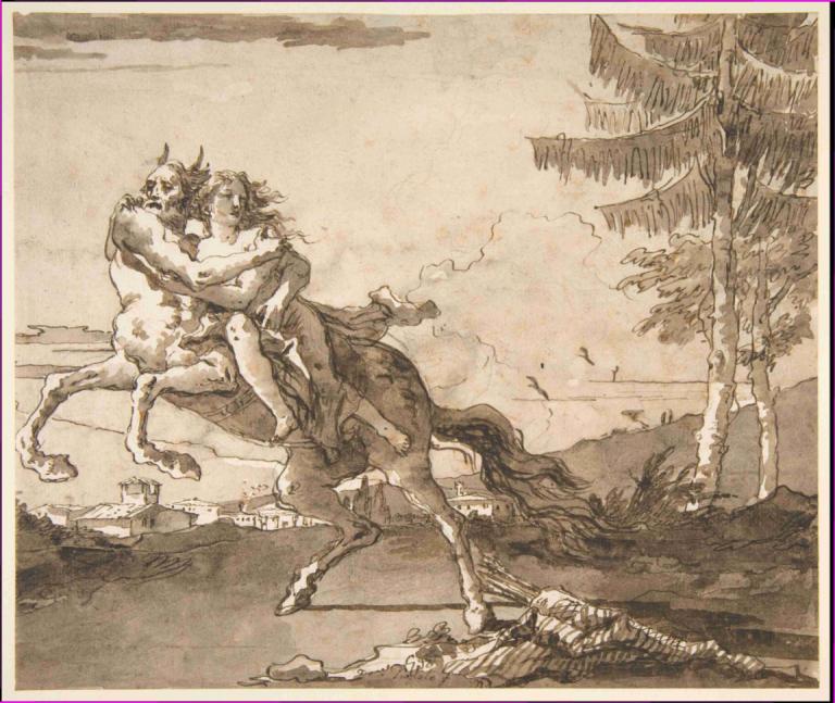 A Centaur Abducting a Nymph,Un centaure enlevant une nymphe,Giovanni Domenico Tiepolo,Gravure sur cuivre