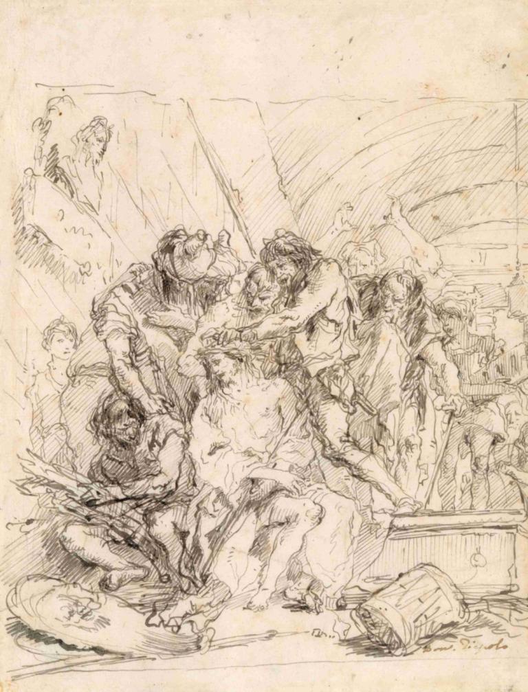 Christ Crowned with Thorns,いばらの冠をかぶったキリスト,Giovanni Domenico Tiepolo,ジョヴァンニ・ドメニコ・ティエポロ,銅版エッチング,銅版エッチング, 複数の男の子