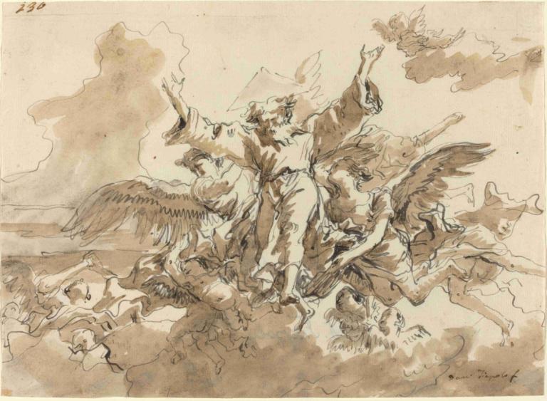 Creation of the Universe,Crearea Universului,Giovanni Domenico Tiepolo,Gravura din cupru,Gravura din cupru