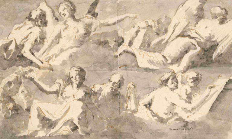 Frieze of Allegorical Figures,Fries van Allegorische figuren,Giovanni Domenico Tiepolo,Koperplaatetsing