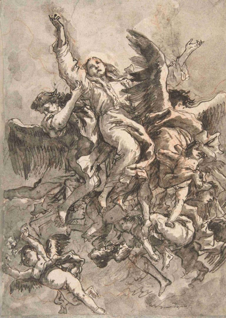 The Assumption of the Virgin,Asumsi Perawan,Giovanni Domenico Tiepolo,Pengetsaan Pelat Tembaga