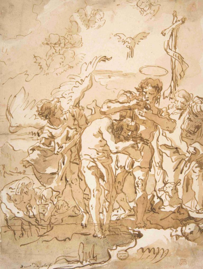 The Baptism of Christ,Kristusov krst,Giovanni Domenico Tiepolo,Bakrorez Jedkanica,Bakrorez Jedkanica, ptica