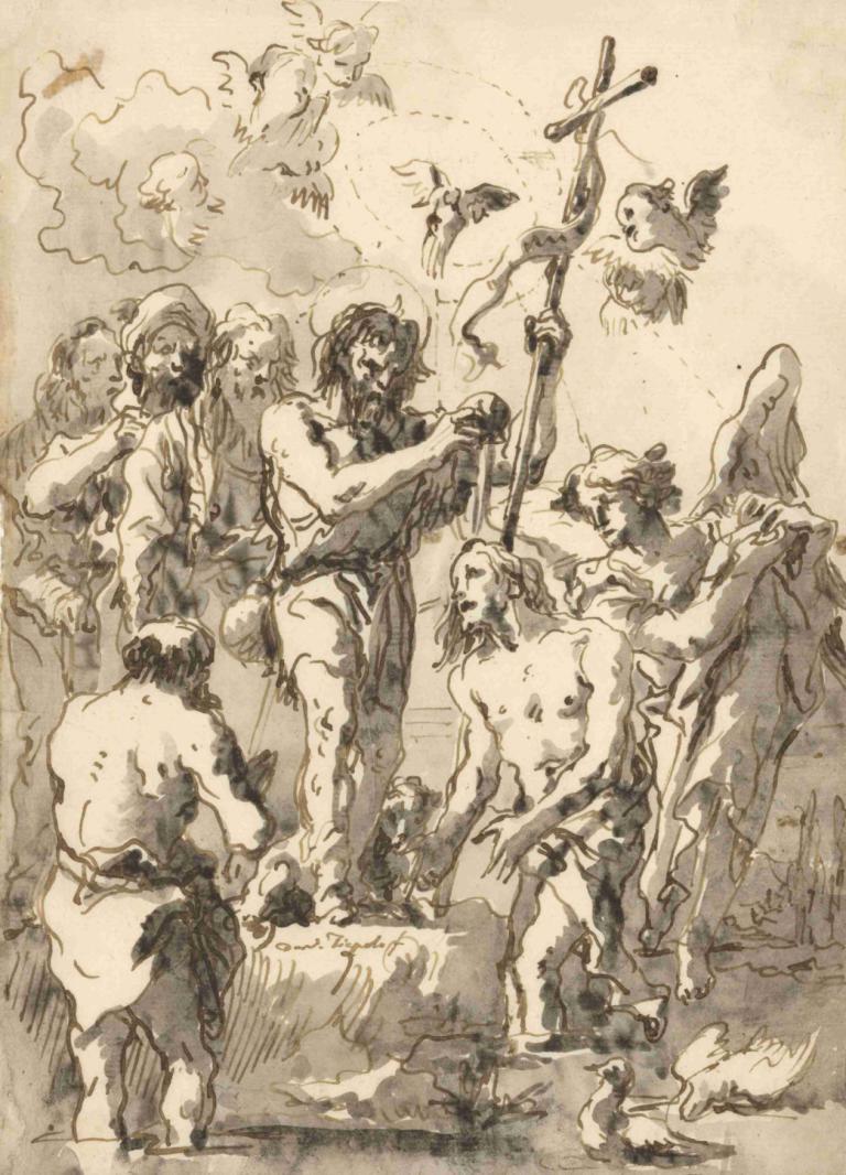 The Baptism of Christ (with Two Ducks in the Water at Lower Right)