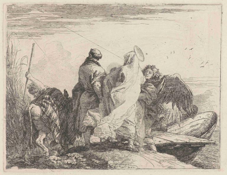 The Holy Family Preparing to Embark,Keluarga Kudus Bersiap untuk Berangkat,Giovanni Domenico Tiepolo