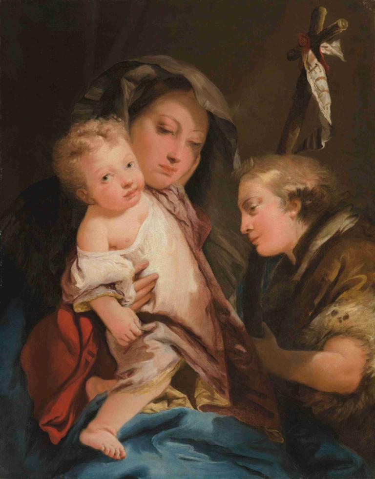 The Madonna and Child with the Infant St John the Baptist,圣母子与婴儿施洗者圣约翰,Giovanni Domenico Tiepolo