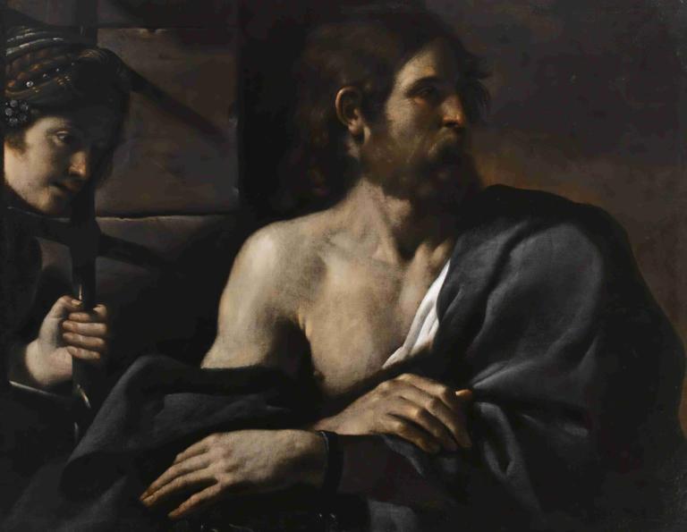 Saint John The Baptist In Prison Visited By Salome,Døperen Johannes i fengsel besøkt av Salome,Guercino