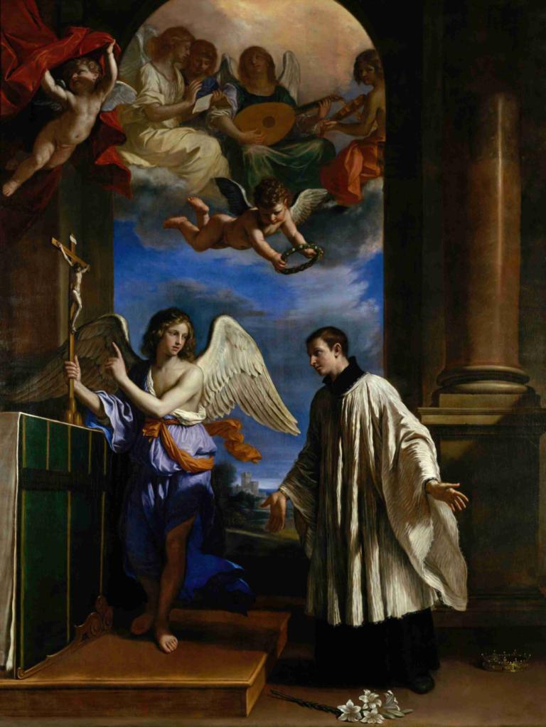 The Vocation of Saint Aloysius (Luigi) Gonzaga,성 알로이시오 (루이지) 곤자가의 성소,Guercino,오일 페인팅,오일 페인팅, 미술 패러디, 날개