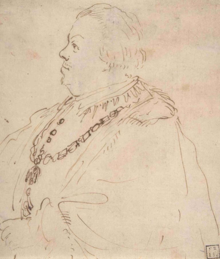 Waist-Length Portrait of a Man Wearing the Order of the Golden Fleece, in Profile Facing Left