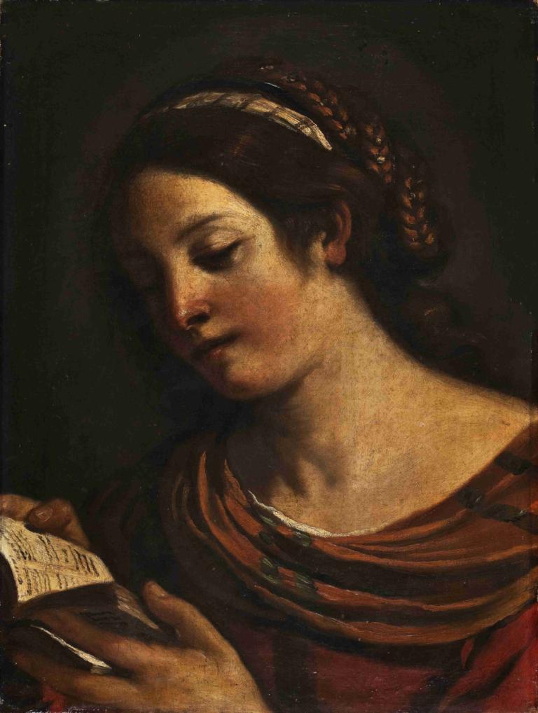 Young Girl Reading,어린 소녀 독서,Guercino,오일 페인팅,오일 페인팅, 독주, 여자 1명, 현실적인, 보유, 책, 독서, 갈색 머리, 드리다, 책 공개 시험, 감긴 눈