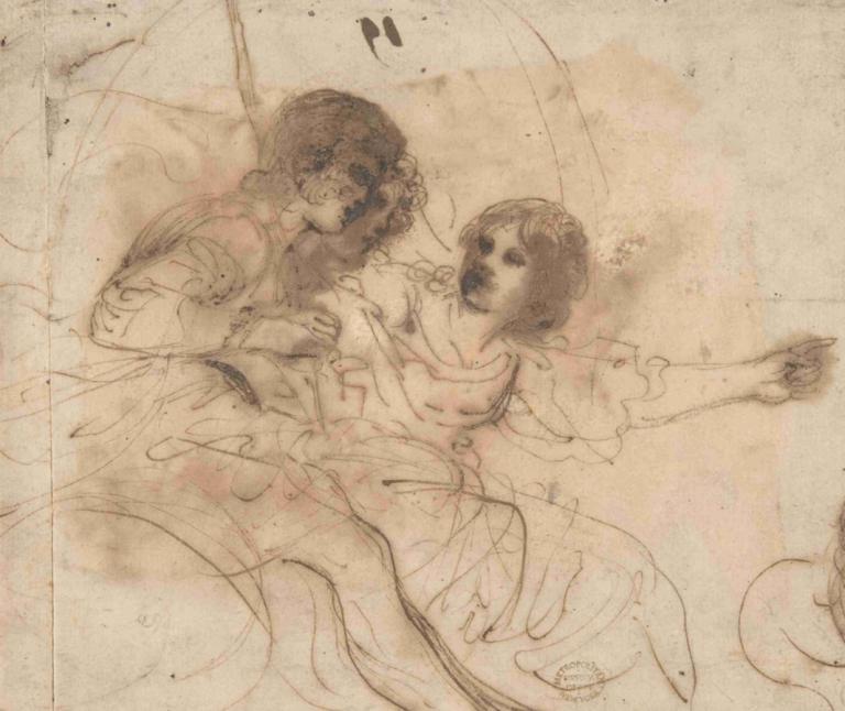 Youth in a Chariot with Attendant Young Woman,Jeugd in een wagen met jonge vrouw als begeleider,Guercino