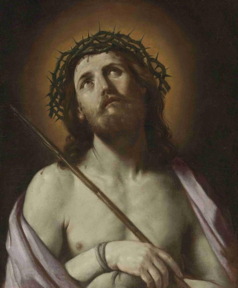 Ecce Homo,エッチェ・ホモ,Guido Reni,グイド・レーニ,油絵,油絵, ソロ, 男性の焦点, 男の子1名, 美術パロディ, 現実的な, 乳首, 顔の毛