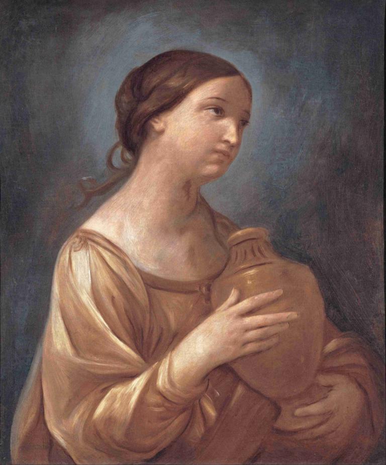 Magdalene With The Jar Of Ointment,Magdalena s kozarcem mazila,Guido Reni,Oljna slika,Oljna slika, 1 dekle