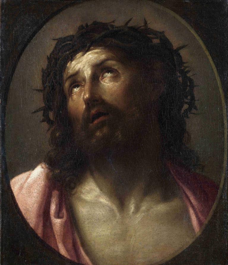 Man of Sorrows,Guido Reni,Lukisan cat minyak,Lukisan cat minyak, solo, realistis, melihat ke atas