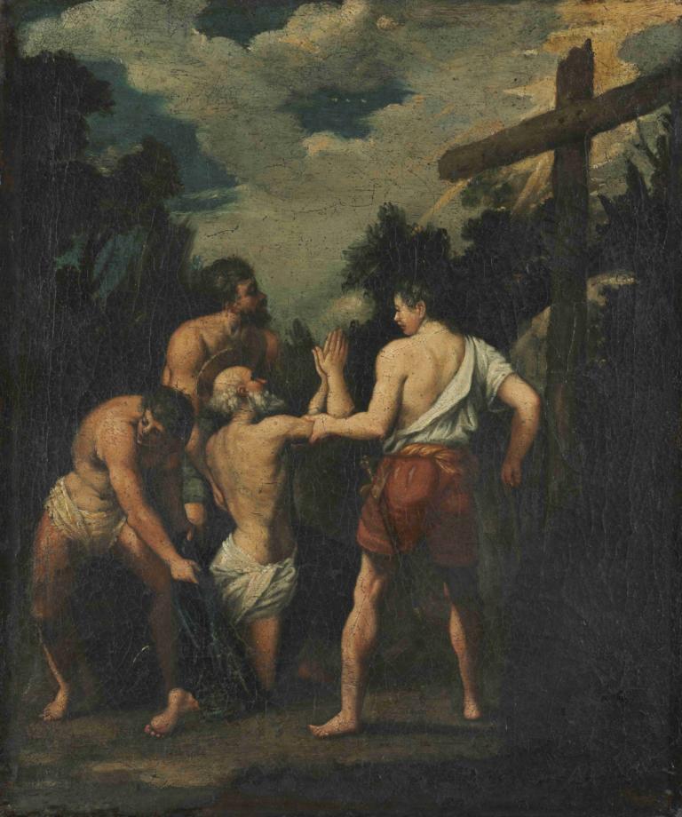 Martyrdom of Saint Andrew,聖アンデレの殉教,Guido Reni,グイド・レーニ,油絵,油絵, 複数の男の子, 男性の焦点, 美術パロディ, 筋肉質の, ショートヘア, 顔の毛