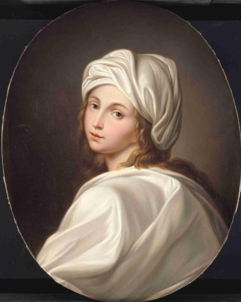 Portrait of Beatrice Cenci,Guido Reni,Oil Painting,Oil Painting, 1girl, solo, realistic, looking at viewer