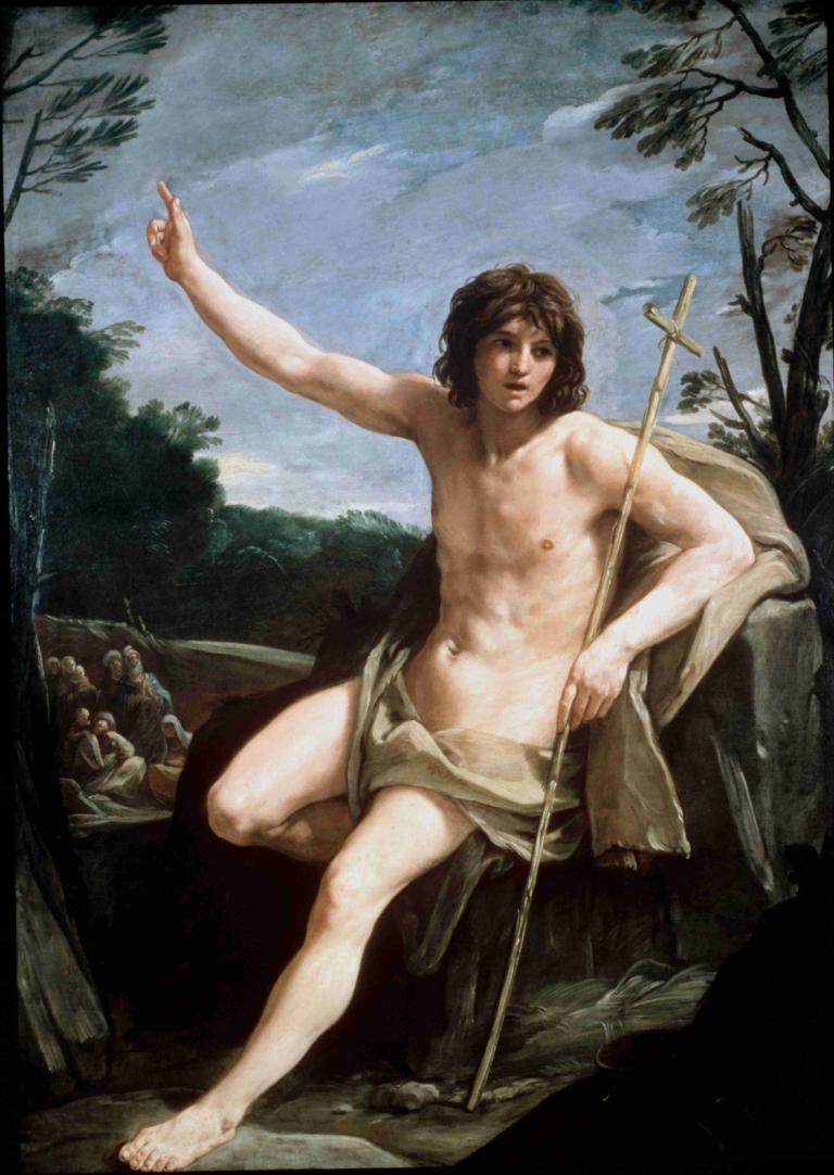 St John the Baptist in the Wilderness,Guido Reni,Oil Painting,Oil Painting, fine art parody