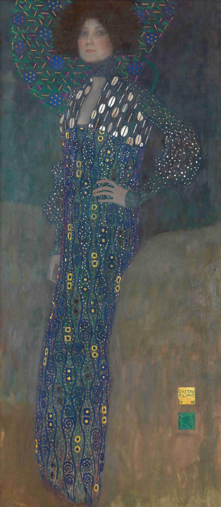 Bildnis Emilie Flöge,Porträtt av Emilie Flöge,Gustav Klimt,Oljemålning,Oljemålning, 1 tjej, solo