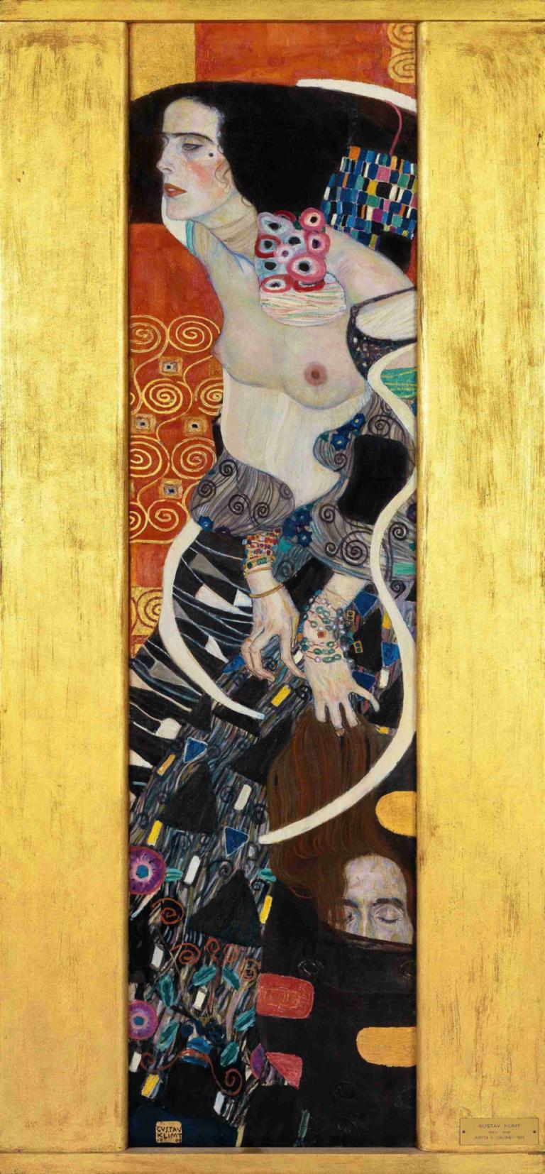 Judith II (Salome),朱迪思二世(莎樂美),Gustav Klimt,古斯塔夫·克裡姆特,插畫,插畫, 乳頭, 美術模仿, 男性焦點, 1男孩, 裸體, 超現實的, 獨奏, 短髮