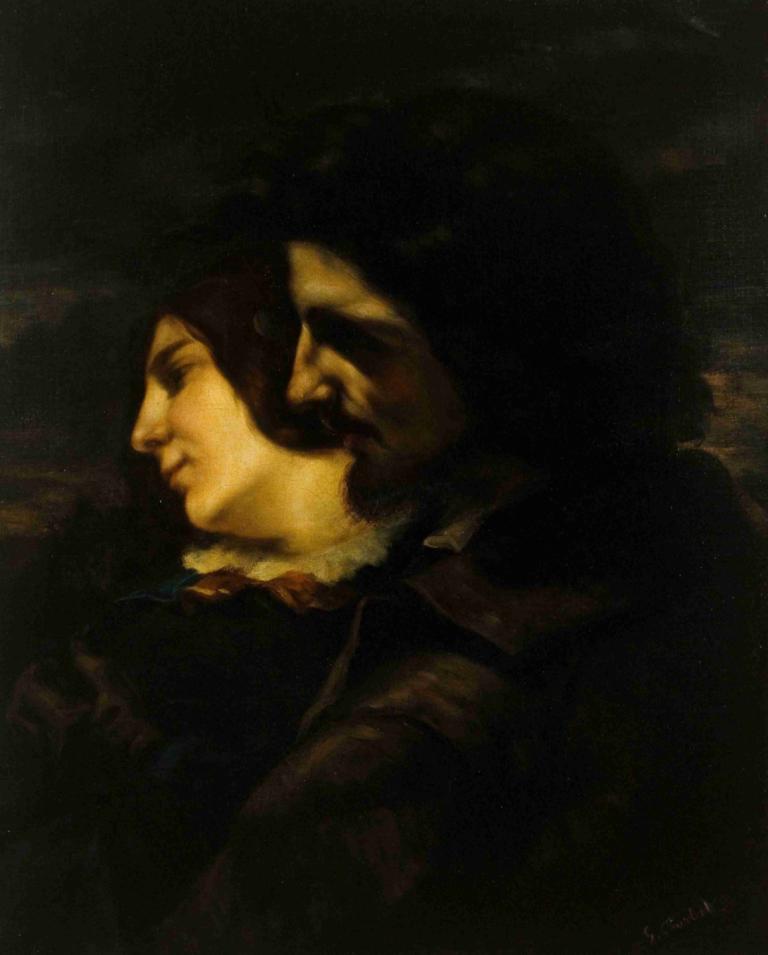 Les amants dans la campagne,Älskande på landsbygden,Gustave Courbet,Oljemålning,Oljemålning, solo