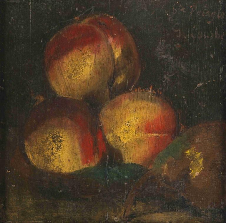 Nature Morte Aux Trois Peches Et A La Poire,Nature Morte Mit Drei Pfirsichen Und Birne,Gustave Courbet