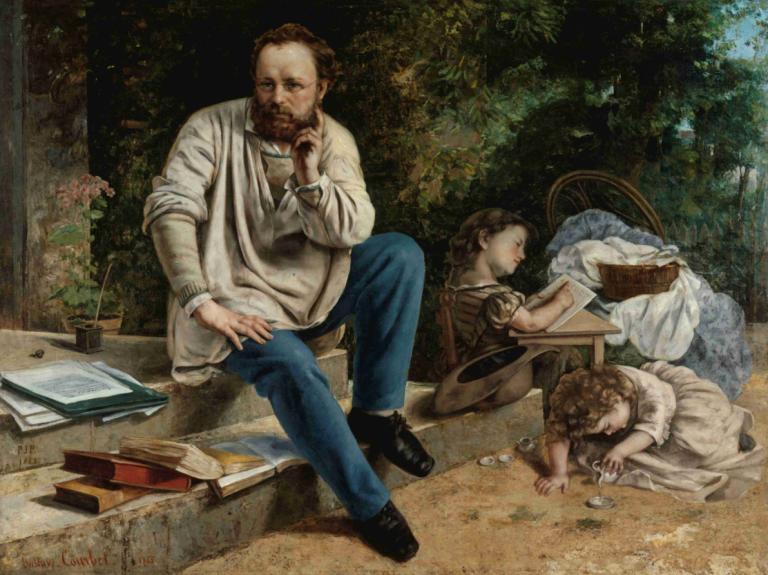 Pierre-Joseph Proudhon et ses enfants en 1853,Pierre-Joseph Proudhon dan anak-anaknya pada tahun 1853