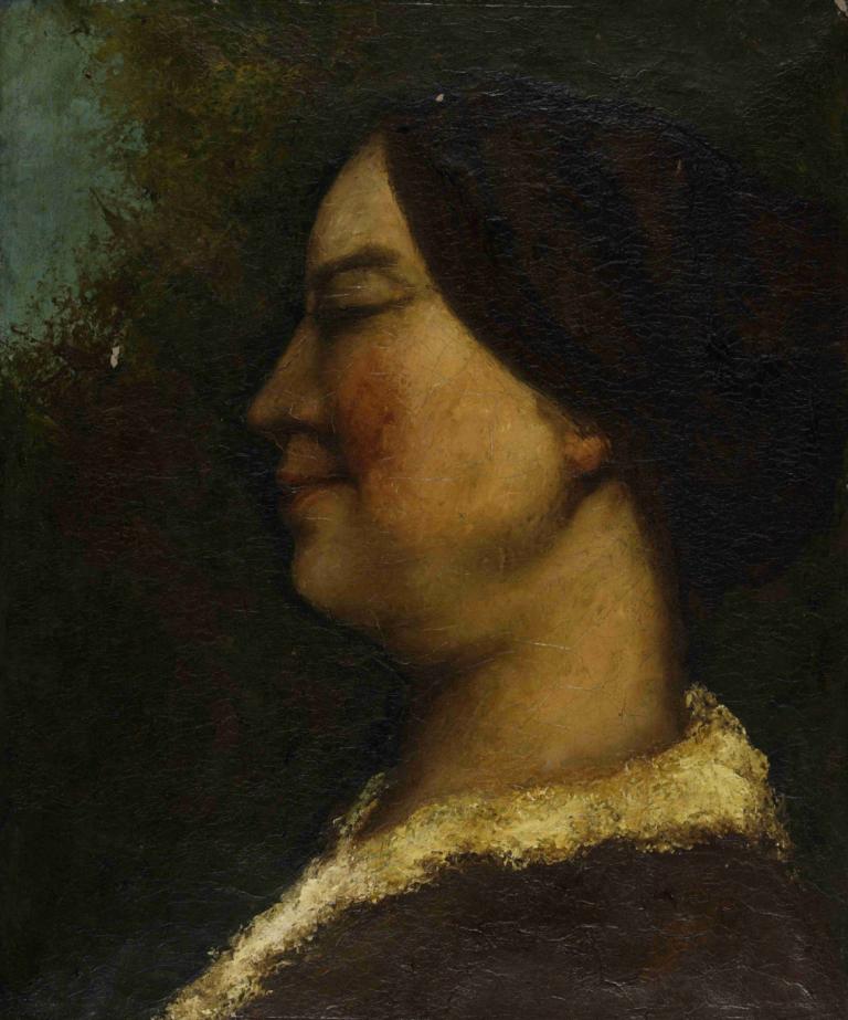 Portrait de femme,Potret seorang wanita,Gustave Courbet,Lukisan cat minyak,Lukisan cat minyak, solo