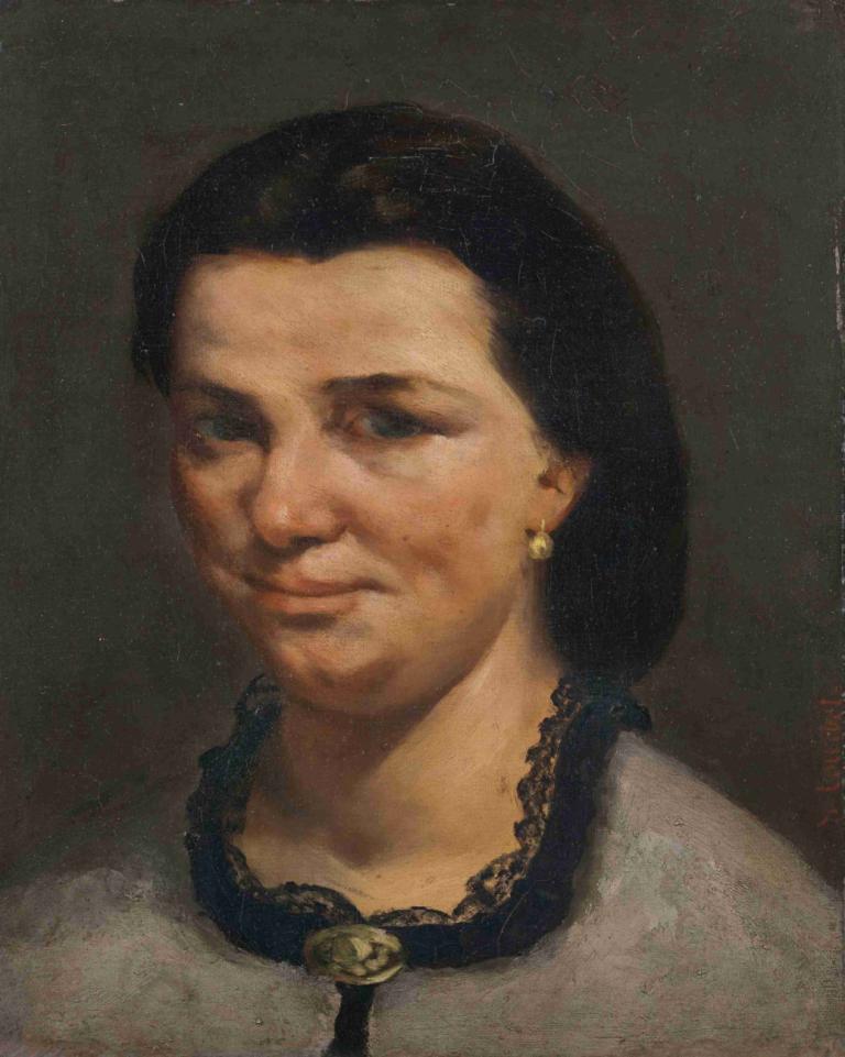 Portrait de femme,Naisen muotokuva,Gustave Courbet,Öljymaalaus,Öljymaalaus, yksin, korut, 1 tyttö